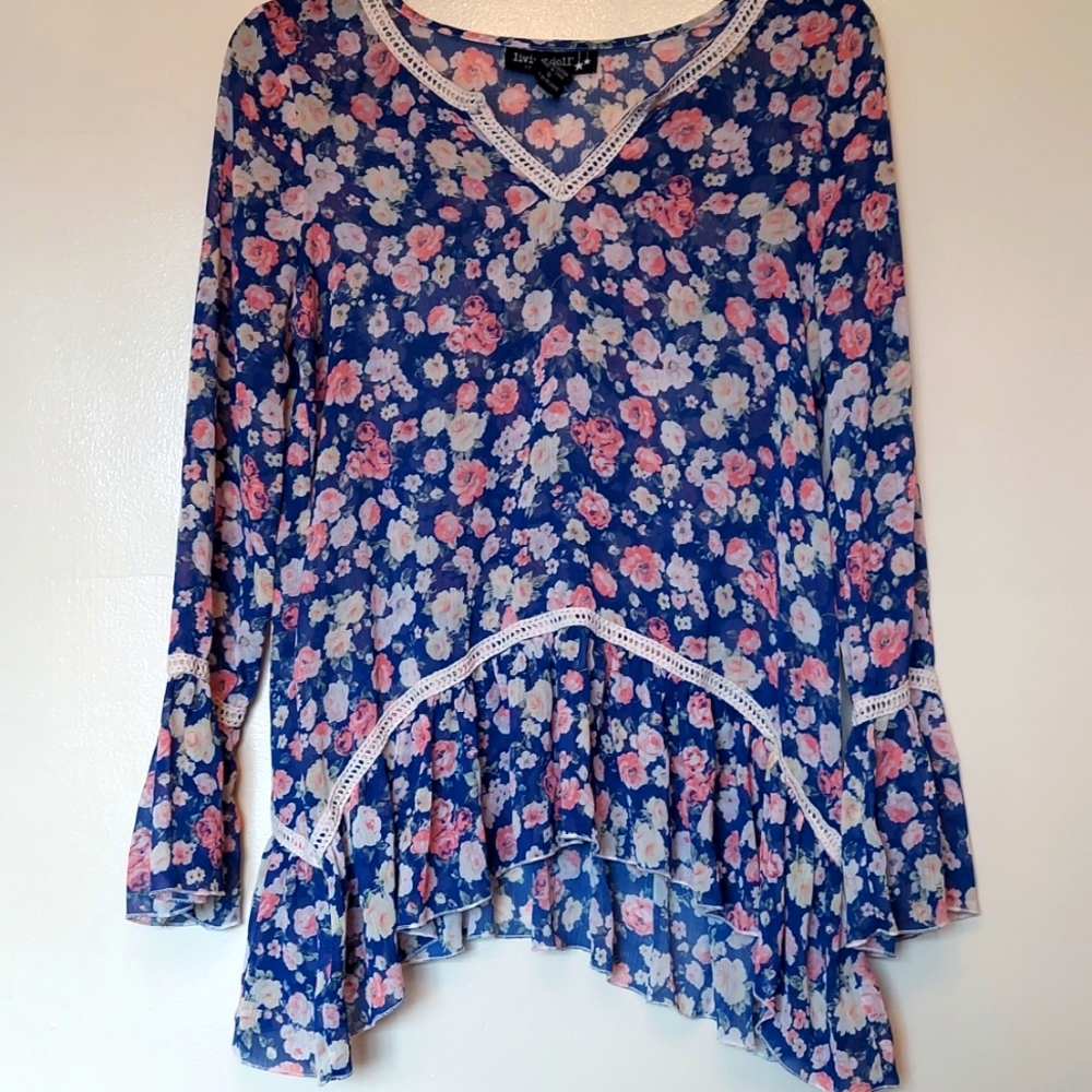 Blue Floral Top